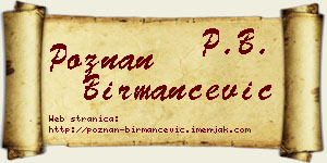 Poznan Birmančević vizit kartica